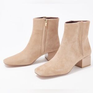 Franco Sarto Suede Side Zip Ankle Boots - Waxtona
